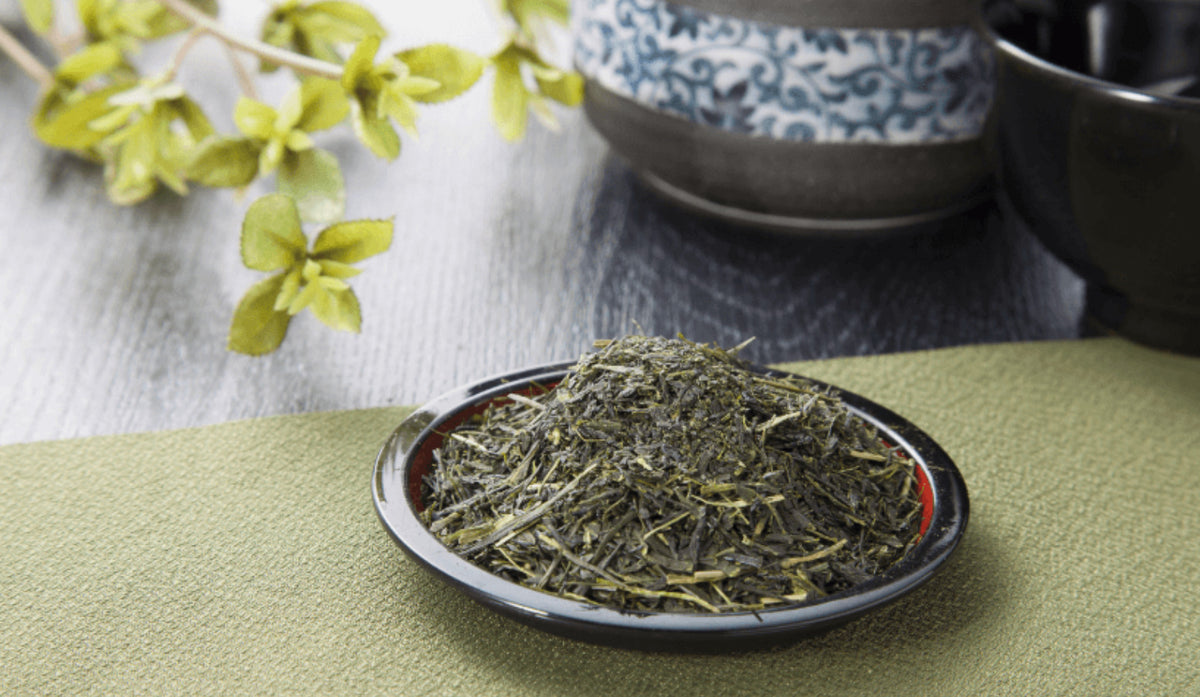 宇治茶農園 巨泉の紹介用写真。茶葉と茶器。
